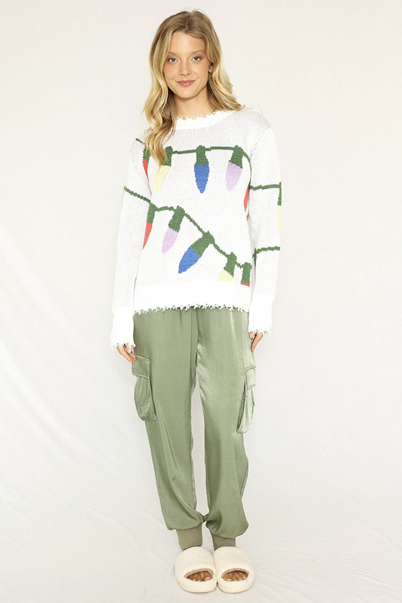 Christmas lights sweater
