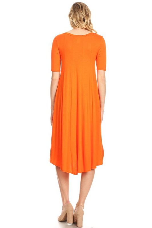 Jersey knit short sleeve oversized a-line dress (9 colors)