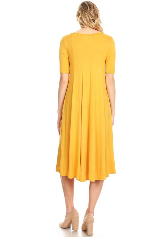 Jersey knit short sleeve oversized a-line dress (9 colors)