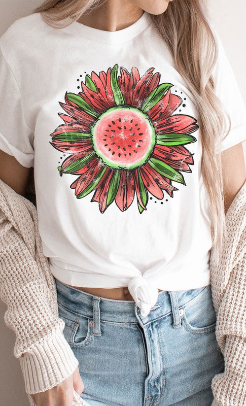 Watermelon Sunflower Graphic Tee PLUS (4 Colors)