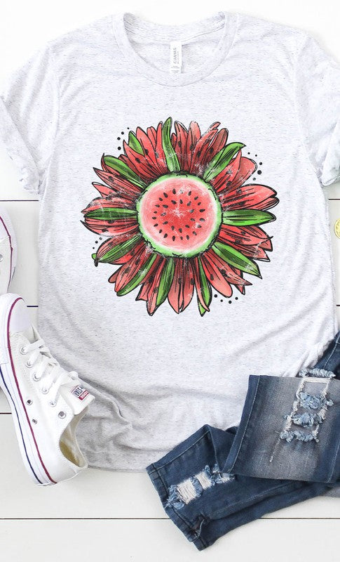 Watermelon Sunflower Graphic Tee PLUS (4 Colors)