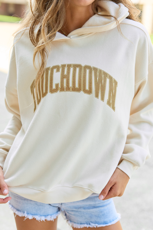 Touchdown Block Cream Graphic Hoodie