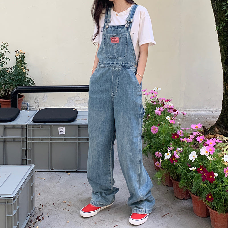 Denim Jumpsuits Wide Leg Overalls