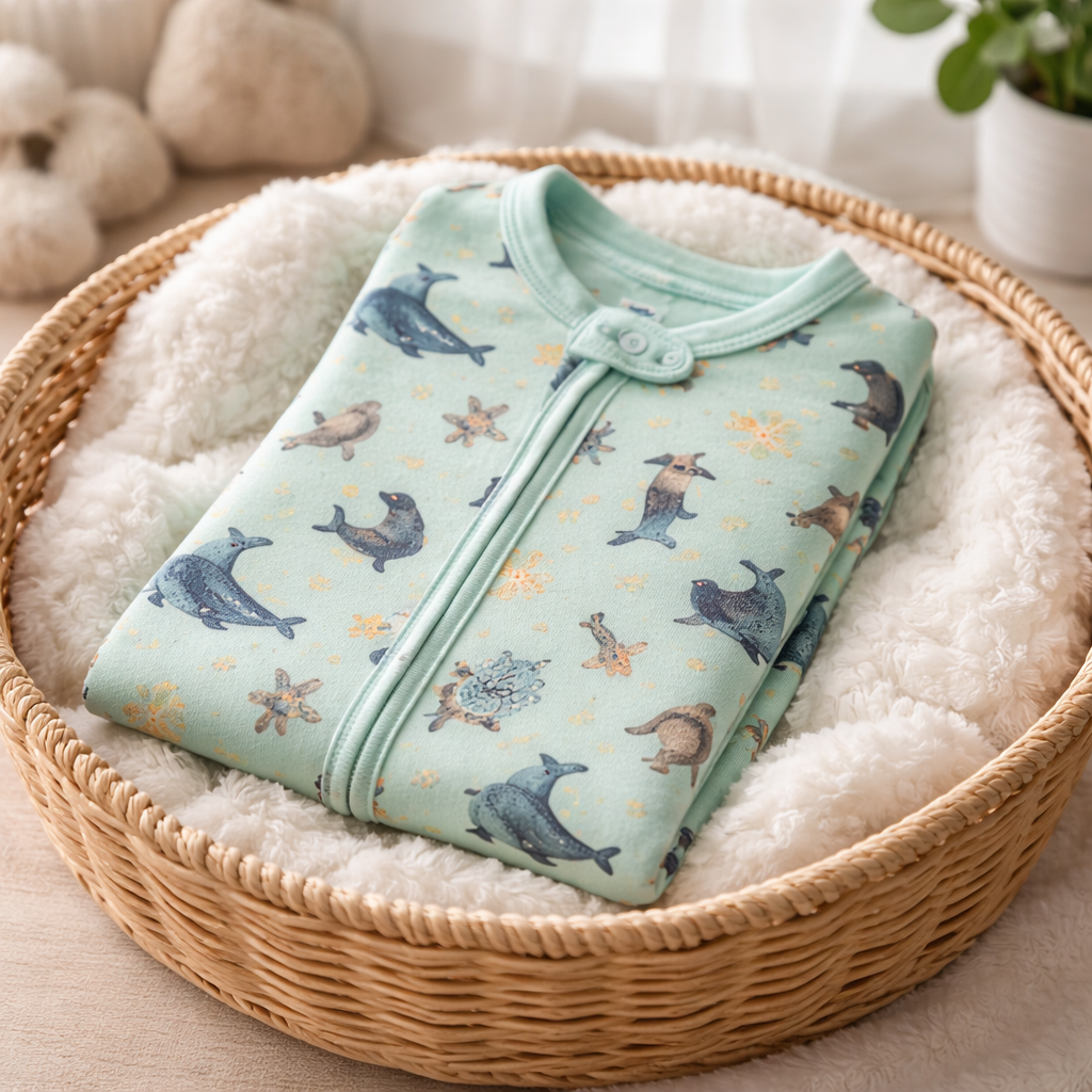 Ocean Breeze Bamboo Baby Sleeper