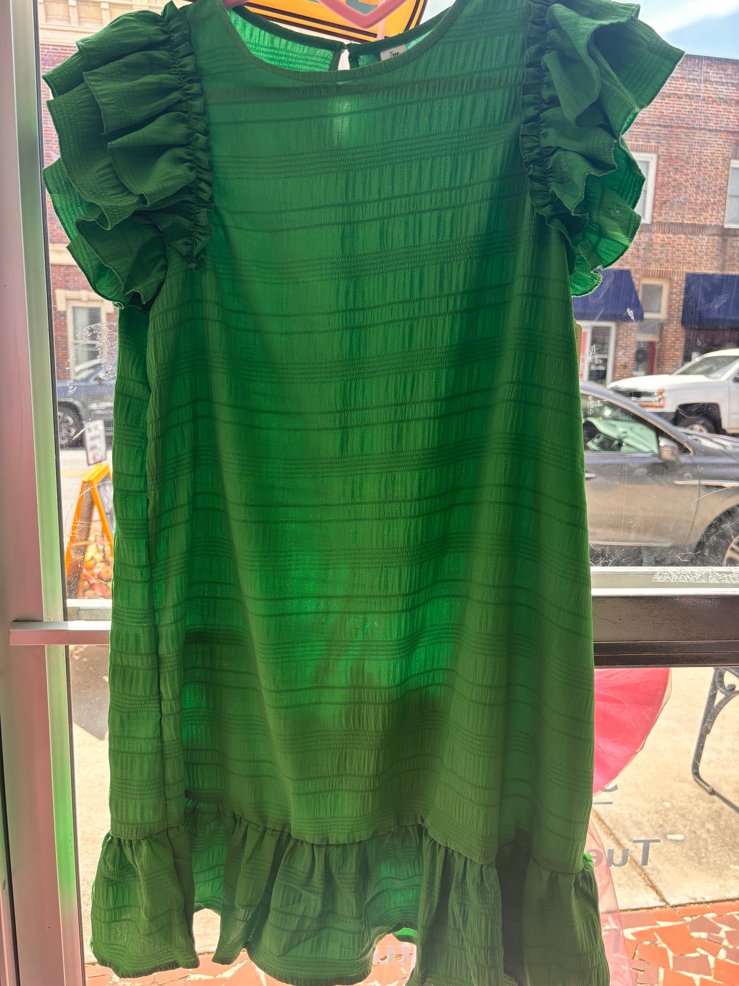 Lime Ruffle Day Dress