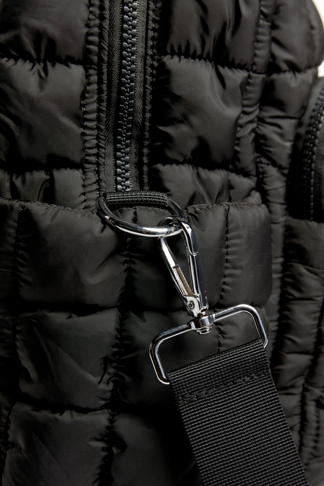 Haylie Black Quilted Weekender Bag