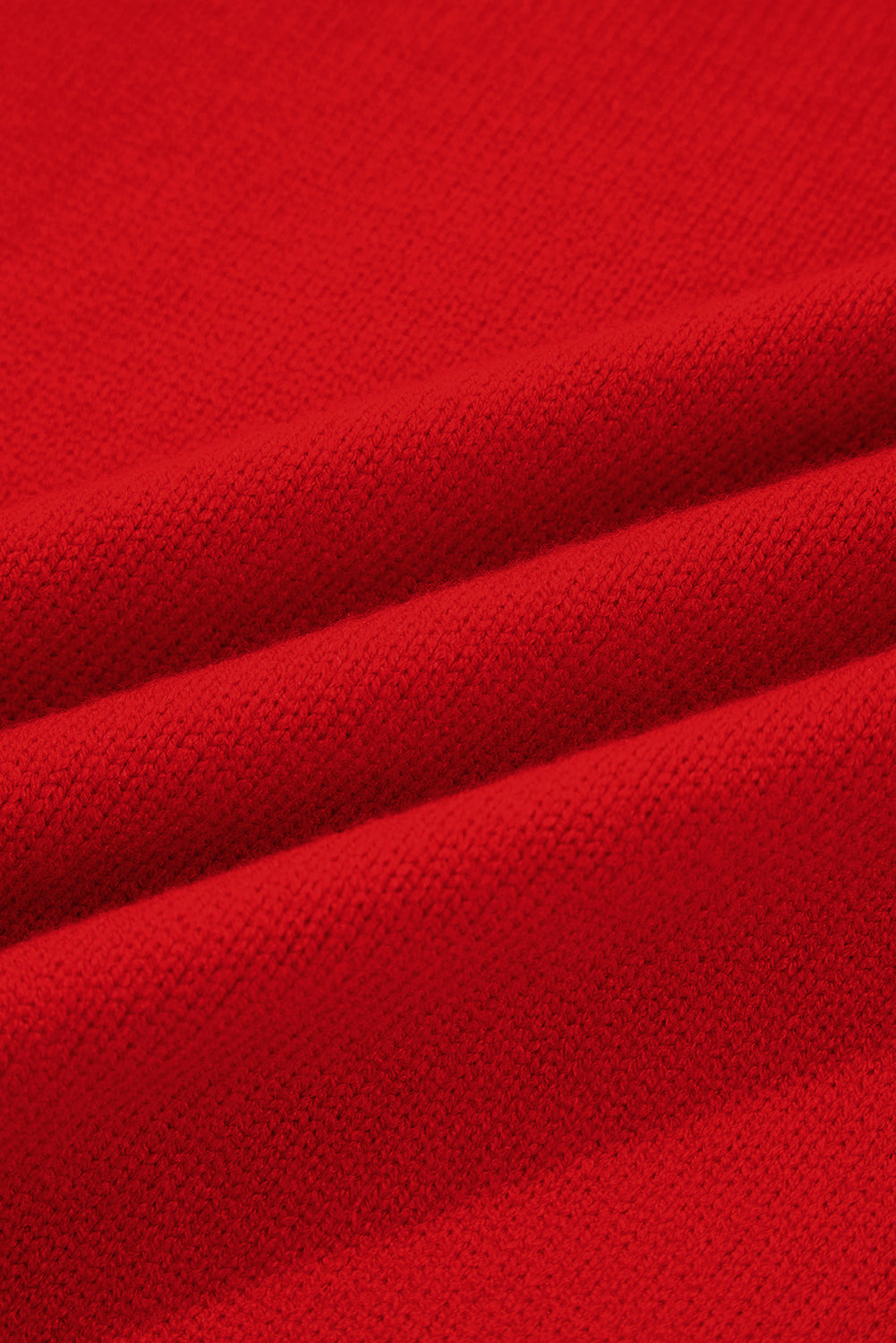 Fiery Red Merry Snowflake Pattern Christmas Turtleneck Sweater