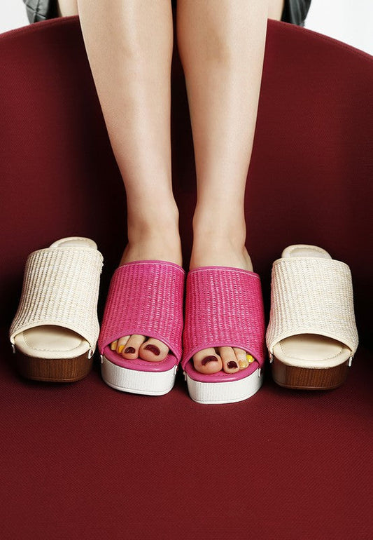 Marengo Raffia Wooden Clogs