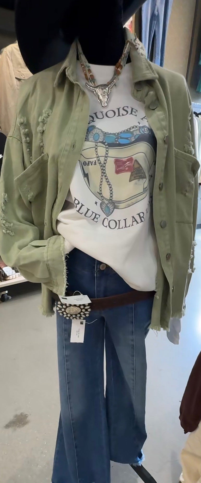 Turquoise and Blue Collar Boys T-Shirt