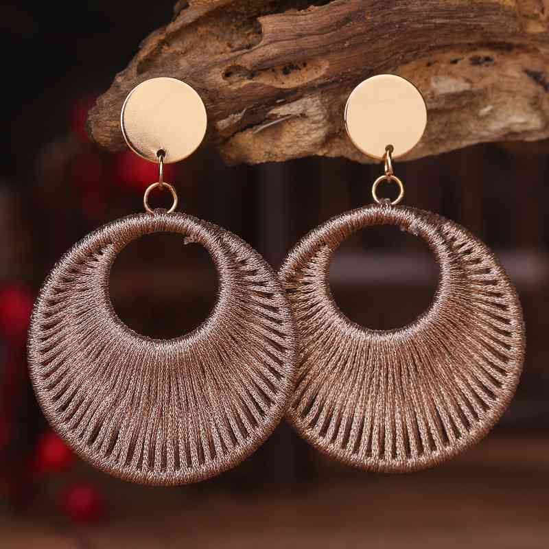 Cotton Cord Geometric Drop Earrings (5 colors)