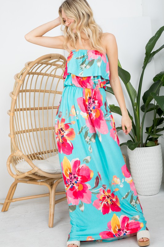 Floral Off Shoulder Maxie Dress (2 Colors)