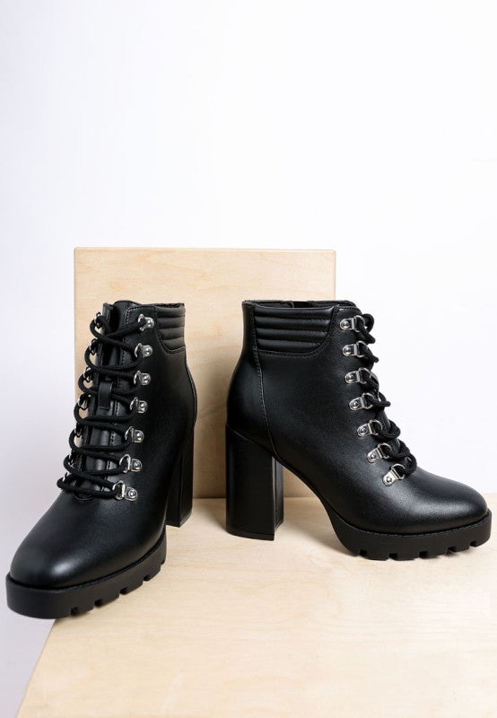 Hamiltons Lace Up Block Heel Boots