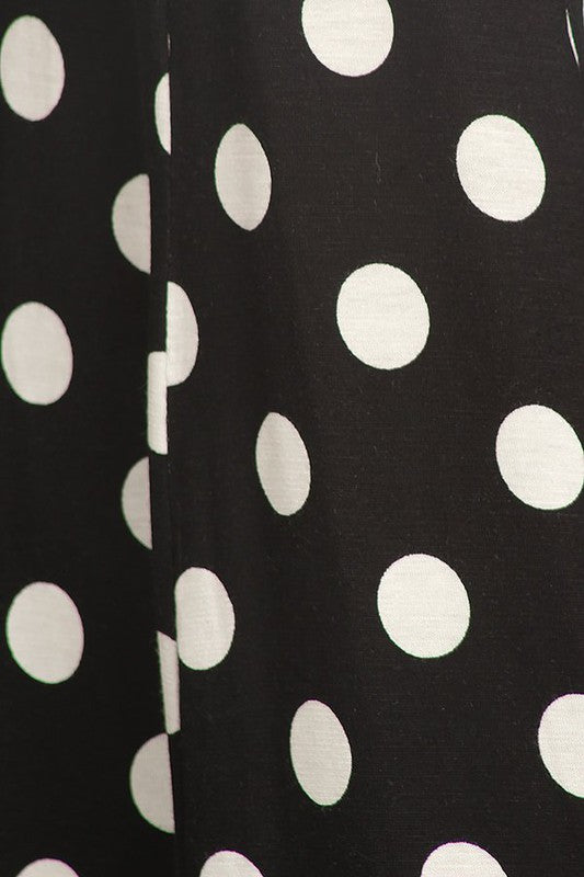 Paneled polka dot a-line midi dress (5 Colors)