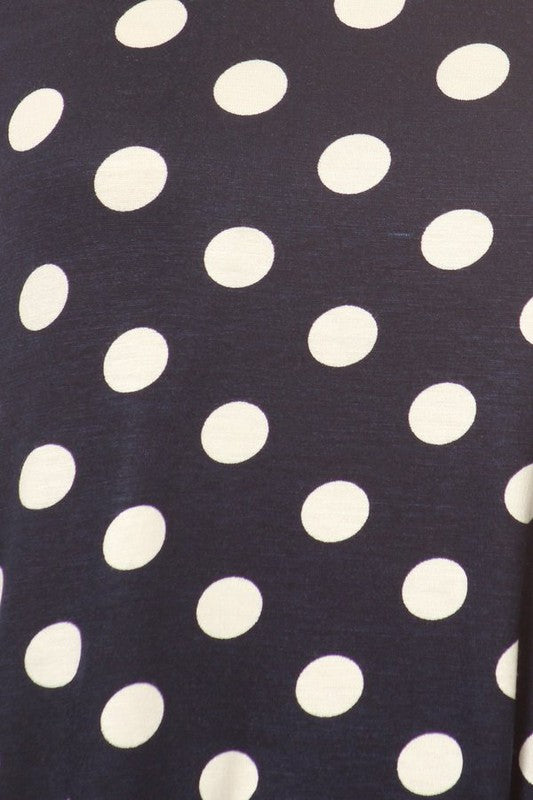 Polka dot printed tunic top