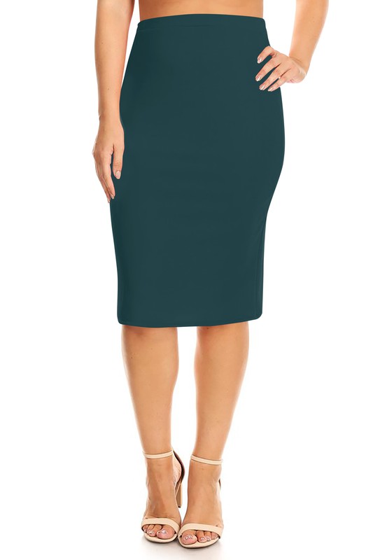 Plus Size Knee length pencil Skirt (20 Colors)