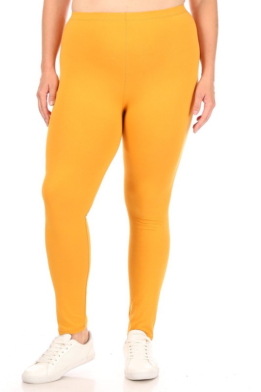 Plus Solid high rise Fitted leggings
