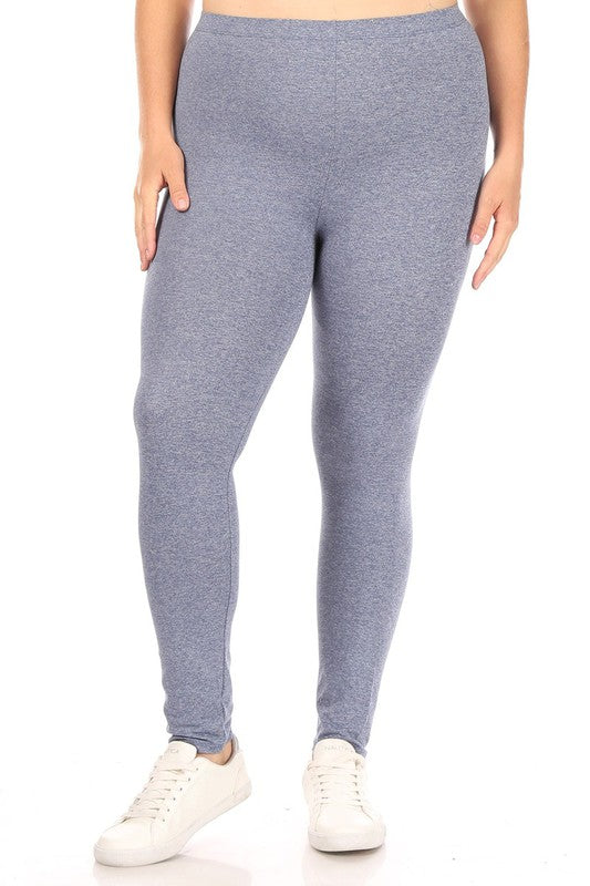 Plus Solid high rise Fitted leggings