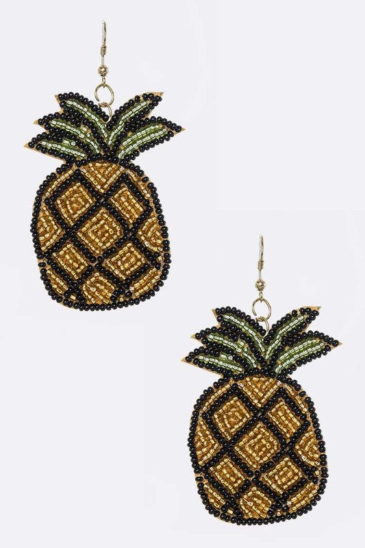 Beaded Pineapple Earrings