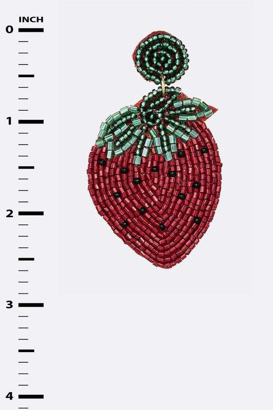 Strawberry Beaded Iconic Earrings