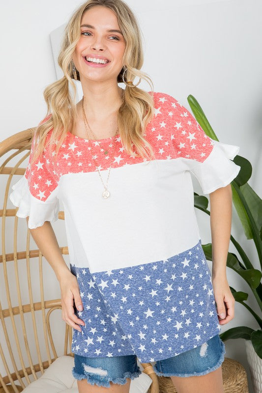 Plus 4th of July Colorblock Top