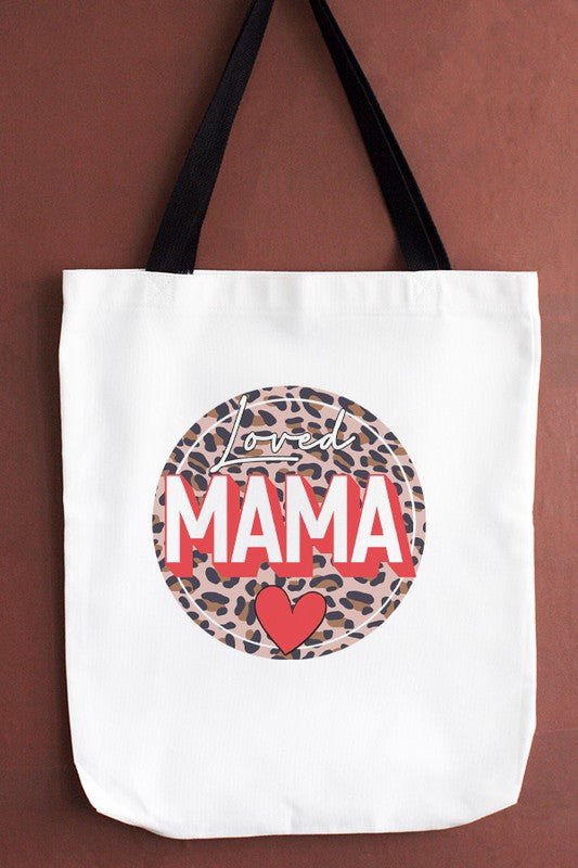 Loved Red Mama Leopard Circle Tote Bag