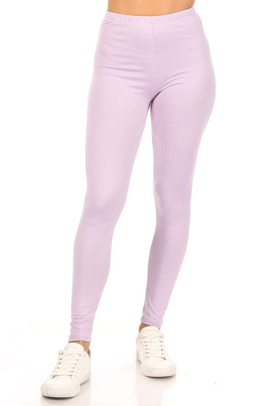 Solid high rise fitted leggings