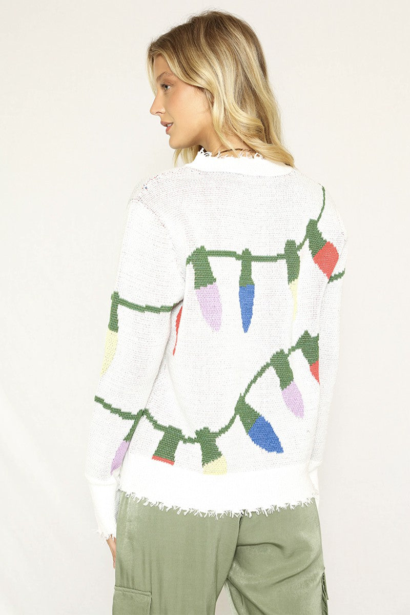 Christmas lights sweater