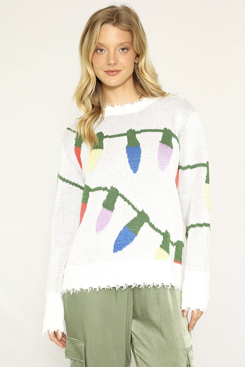 Christmas lights sweater