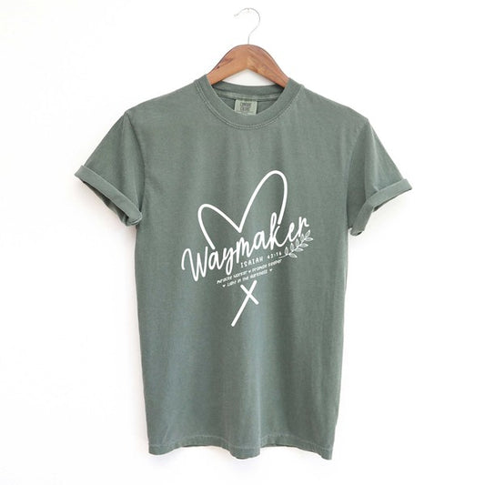 Waymaker Heart Garment Dyed Tee (4 Colors)