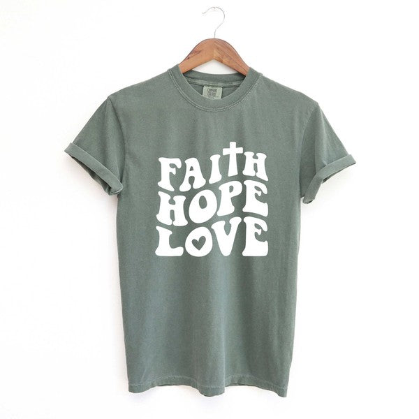 Faith Hope Love Garment Dyed Tee (4 Colors)