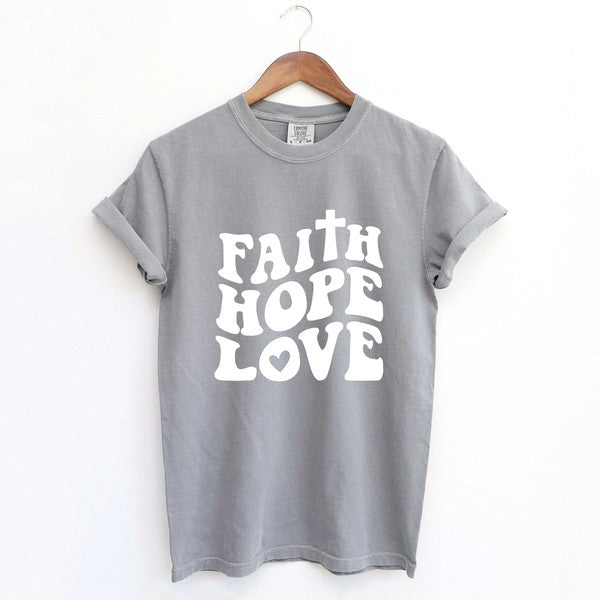 Faith Hope Love Garment Dyed Tee (4 Colors)