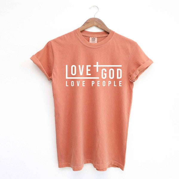 Love God Love People Cross Garment Dyed Tee (4 Colors)