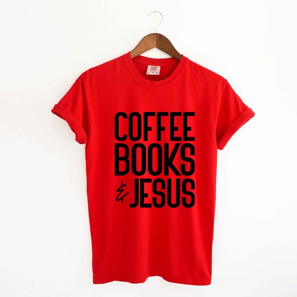Coffee Books Jesus Garment Dyed Tee (4 Colors)