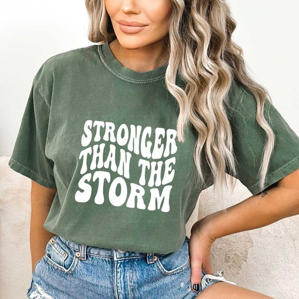 Retro Stronger Than The Storm Garment Dyed Tee (4 Colors)