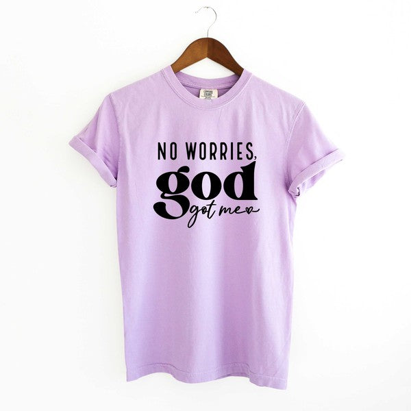 No Worried God Got Me Garment Dyed Tee (4 Colors)