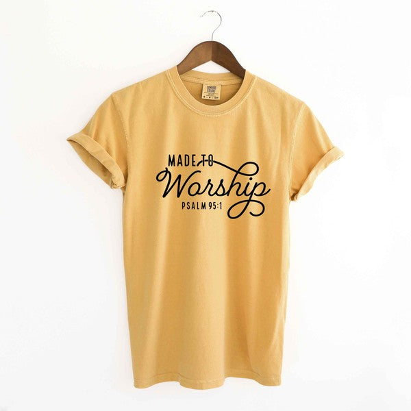 Made To Worship Scripture Garment Dyed Tee (4 Colors)