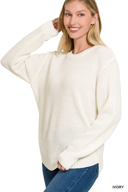 Round neck basic sweater