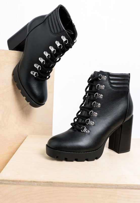 Hamiltons Lace Up Block Heel Boots