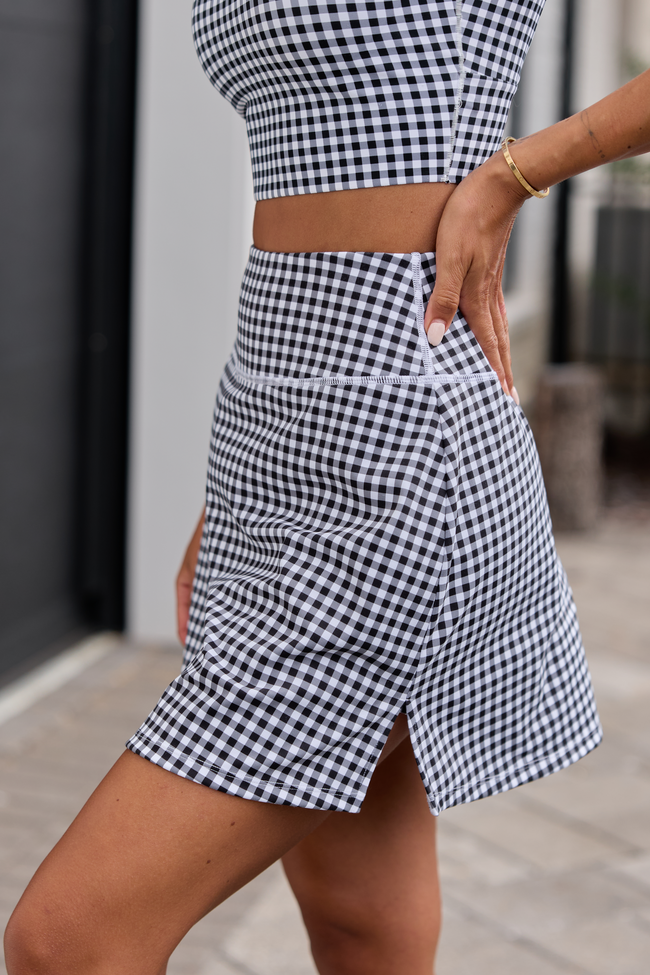 Active State Black Gingham Active Skirt SALE