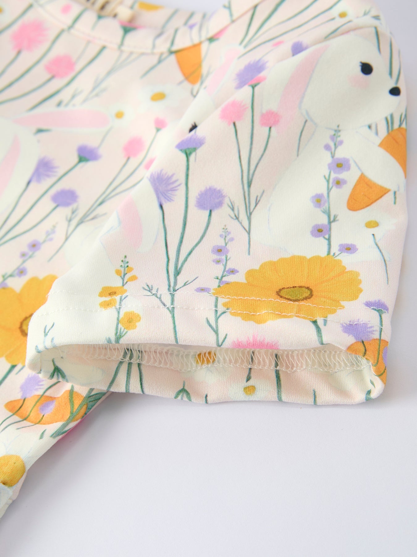 Spring Easter Bunny Yellow Floral Girls Dress