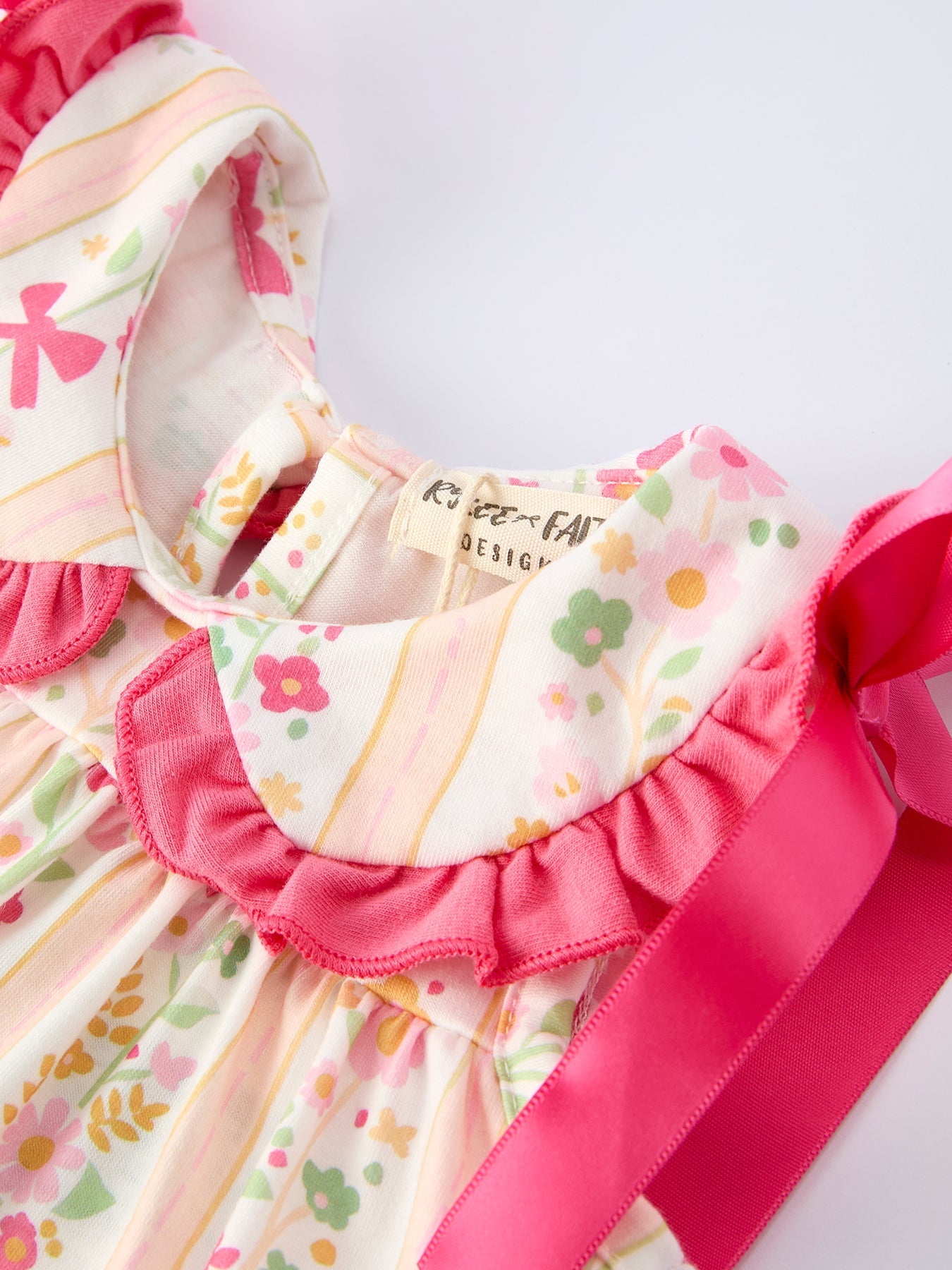 Floral Bow Ruffle Girl Bloomer Set