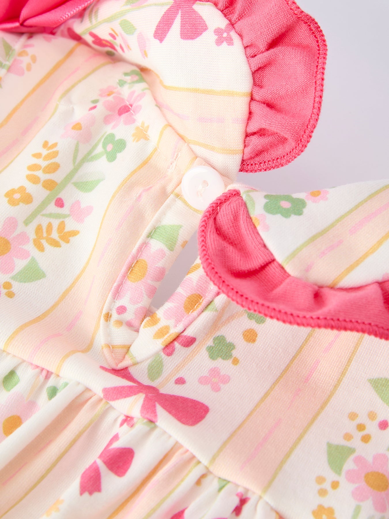 Floral Bow Ruffle Girl Bloomer Set