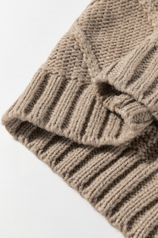 Cable Knit Satin Bowknot SPRING Sweater