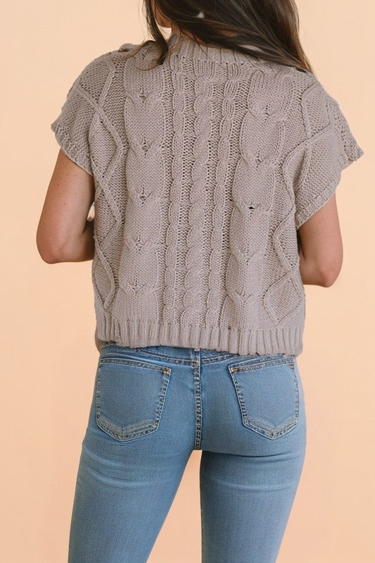 Cable Knit Satin Bowknot SPRING Sweater