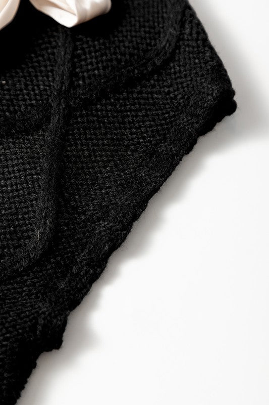 Cable Knit Satin Bowknot SPRING Sweater