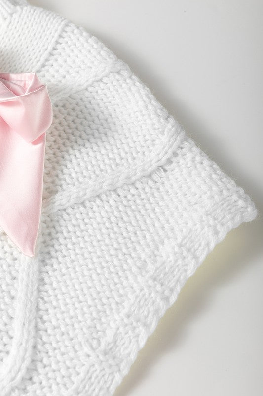 Cable Knit Satin Bowknot SPRING Sweater