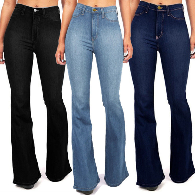 Long Denim Pants Slim Bell Bottom (3 Colors)