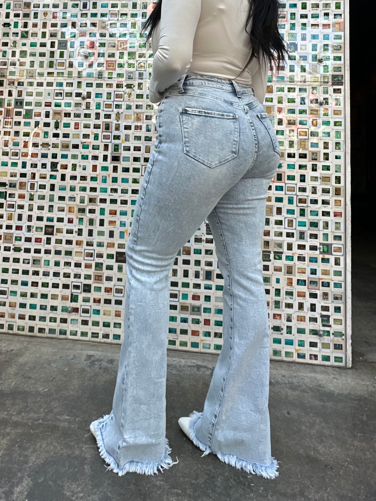 Keep Up Flare Stretchy Acid/Dark Wash Jeans