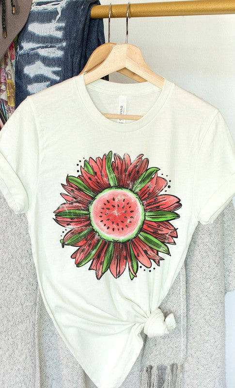 Watermelon Sunflower Graphic Tee PLUS (4 Colors)