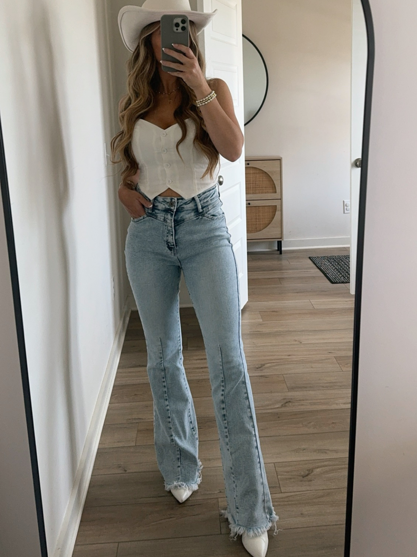 Keep Up Flare Stretchy Acid/Dark Wash Jeans